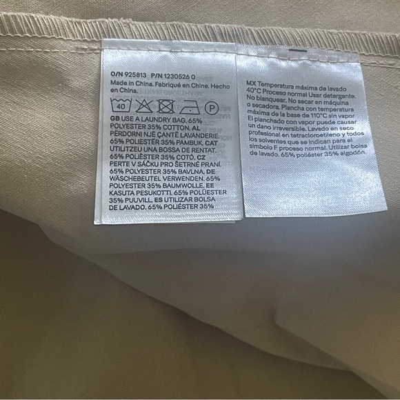 Divided Beige Pleated Mini Skirt with Elastic Waistband Size:XL - Picture 4 of 4